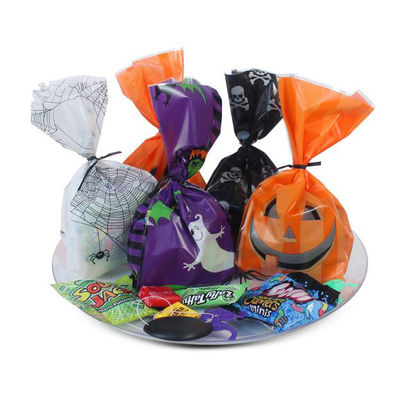 Halloween LDPE ủng hộ kẹo Bao bì Poly với ruy băng