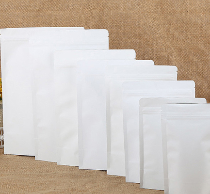 Túi giấy k Kraft trắng Aluminized Túi Zipper tự hỗ trợ